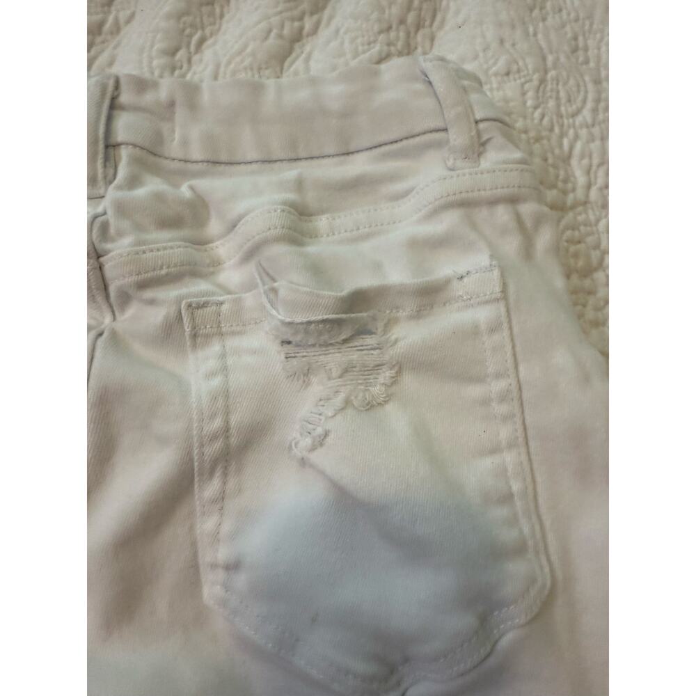 Vervet by Flying Monkey white distressed crop stretch fray hem jeans size 29